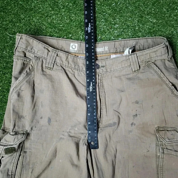 Carhartt Pants Mens 38x32 Khaki Beige Tan Force Relaxed Fit Ripstop Cargo Work - Picture 8 of 11